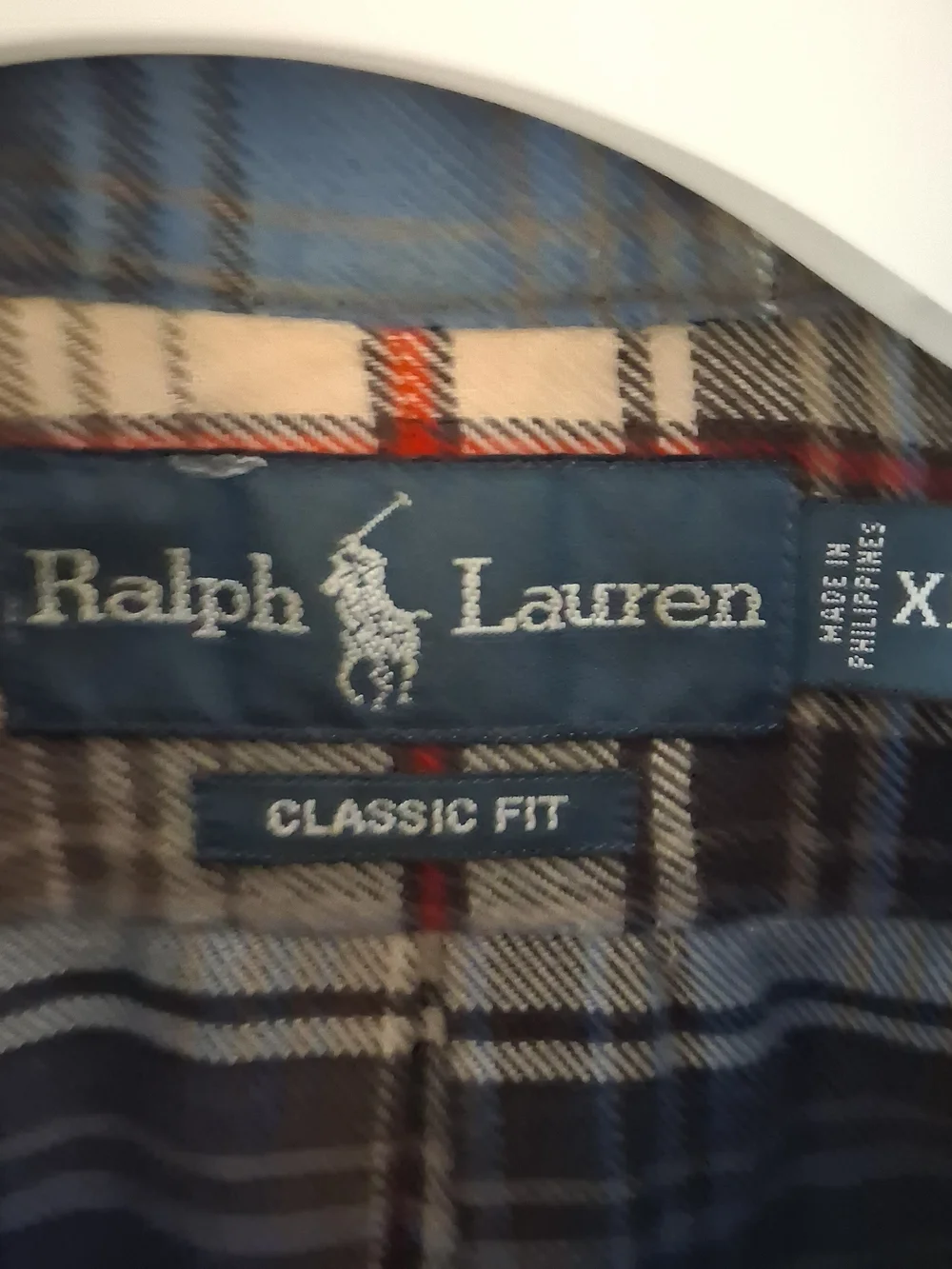 Ralph Lauren Mens Classic Fit Flannel Plaid Button Down Shirt Blue XL